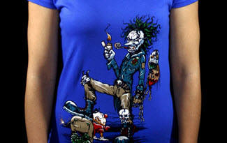 Evil Clown modré dámské tričko